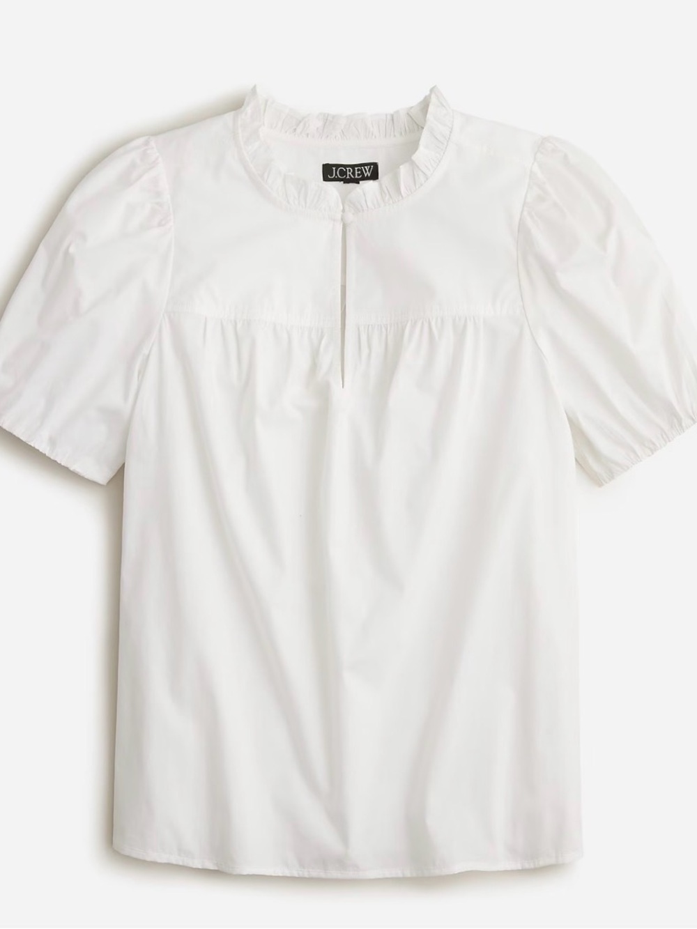 J.Crew Women’s Ruffleneck short-sleeve Cotton Top